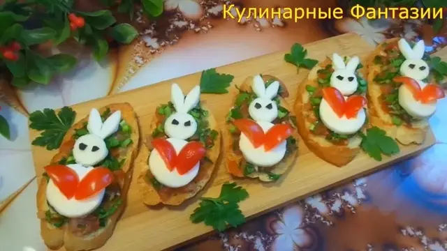 Очаровательная закуска "Зайчики" на пасху