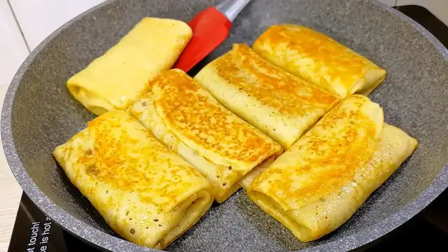 Блинчики на кефире c куриными сердечками