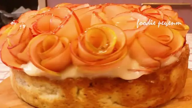 Яблочный пирог с заварным кремом без яиц
