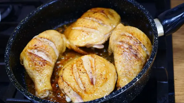 Хрустящая курица на сковородке