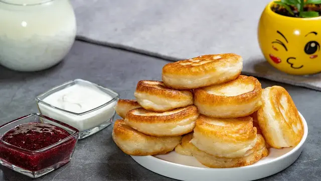 Пышные оладьи на кефире