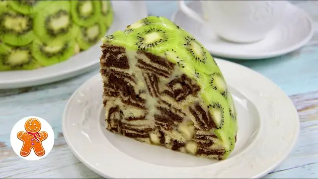 Тигровый торт со светлыми и шоколадными коржами