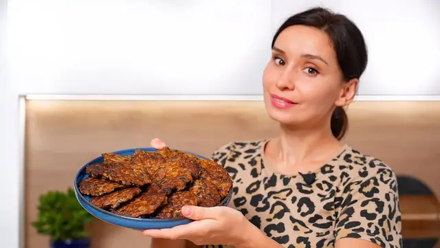 Оладьи из печени с овощами