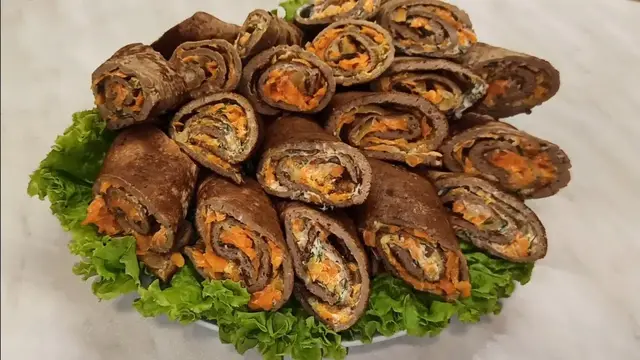Печёночные рулетики на праздничный стол