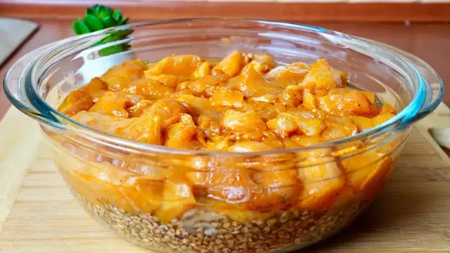 Гречка с курицей в духовке