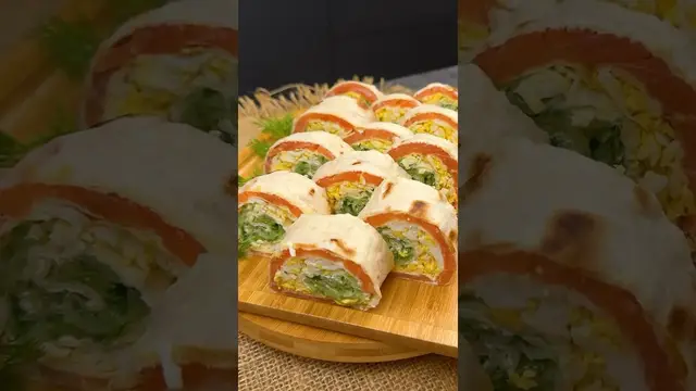 Праздничная закуска с красной рыбой