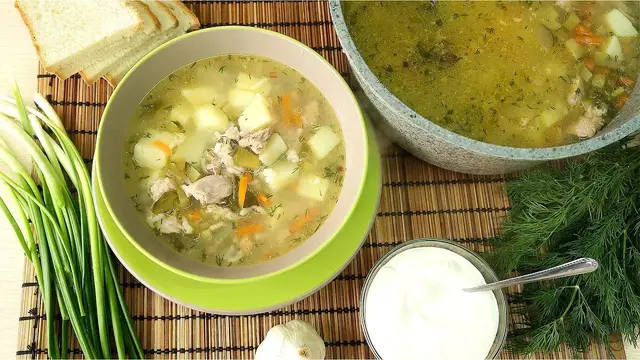 Рассольник с рисом