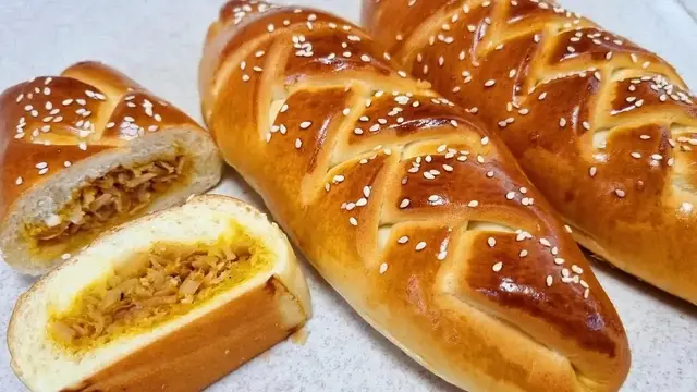 Плетёные пироги с капустной начинкой