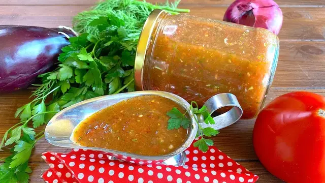 Соус из баклажанов и томатов к мясу, шашлыку, котлетам