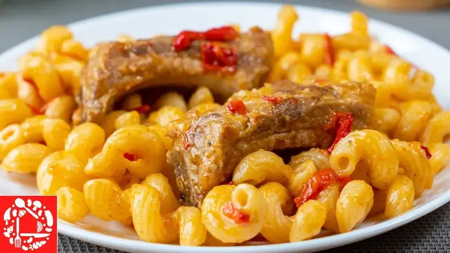  Вкусные ребрышки с макаронами