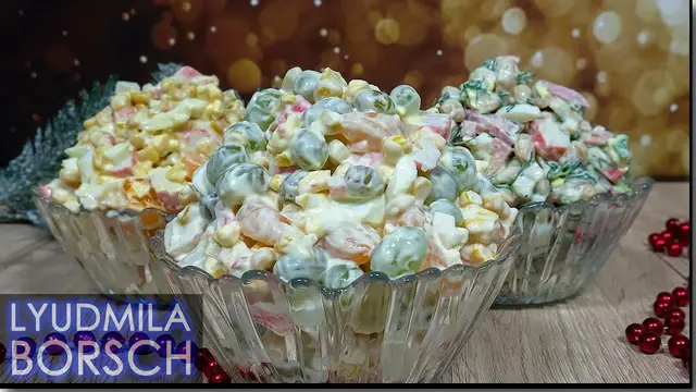 3 салата с крабовыми палочками на Новый год 