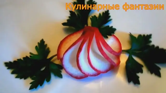 Украшение из редиса за полминуты