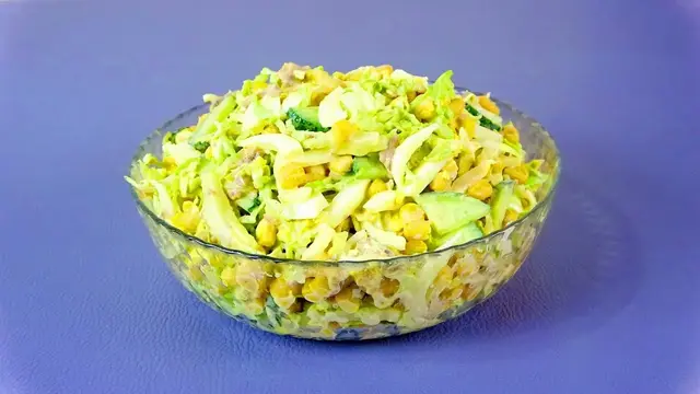 Полезный салат с печенью трески 
