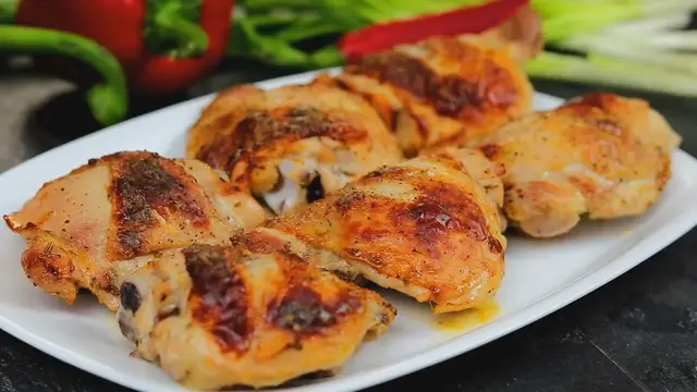 Куриный шашлык на кефире в духовке