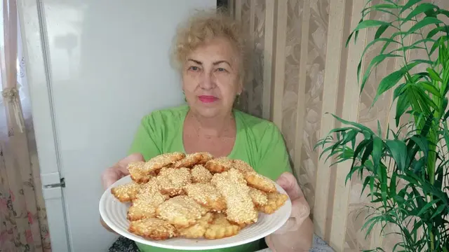 Домашнее печенье с кунжутом