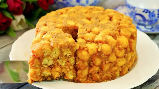 Торт Минутка из кукурузных палочек
