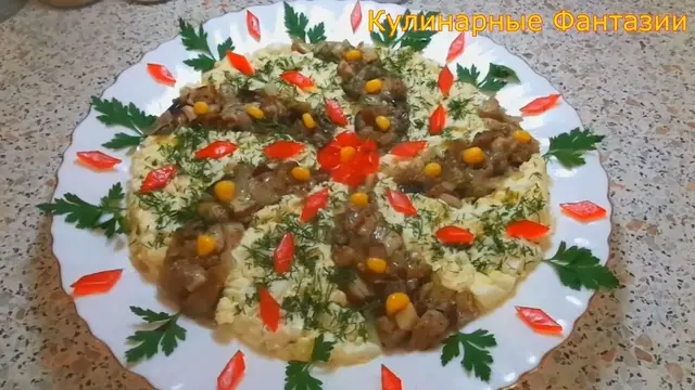 Необыкновенно вкусный салат с грибами