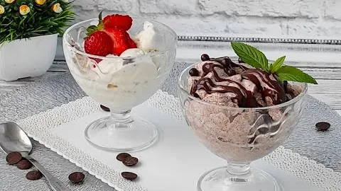 Сливочное и шоколадное мороженое без яиц