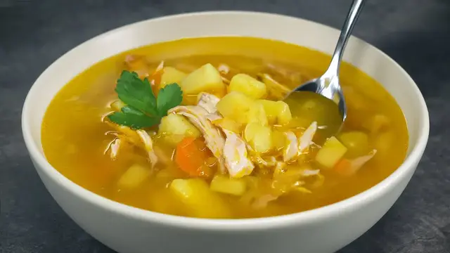Картофельный суп с курицей 