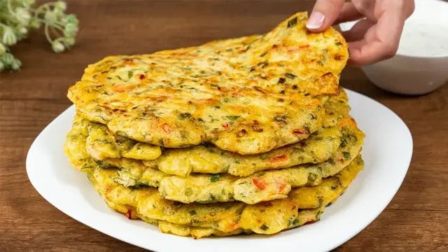 Вкусная и ароматная лепешка с овощами