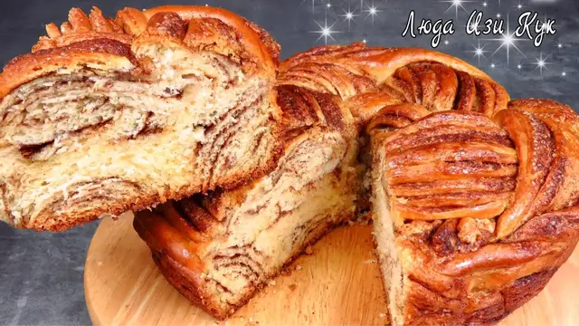 Красивый плетеный пирог с корицей