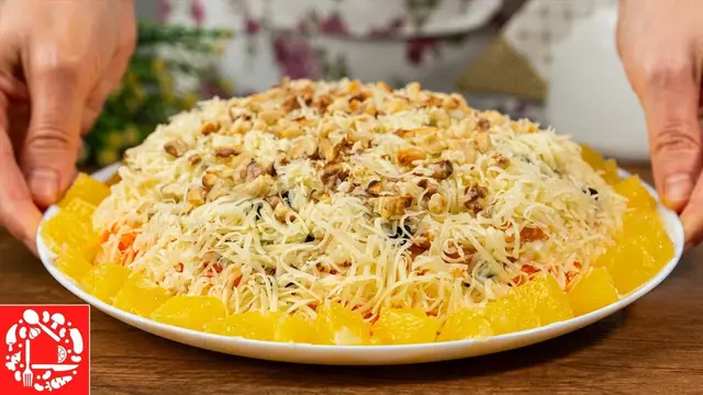 Салат с курицей и апельсинами