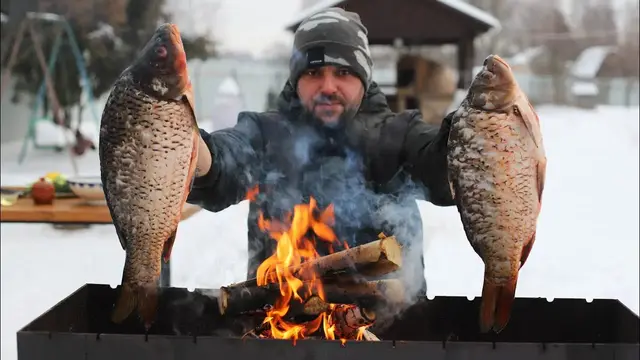 Жаренный карп в казане