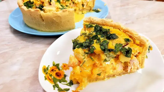 Наливной пирог с мясом 