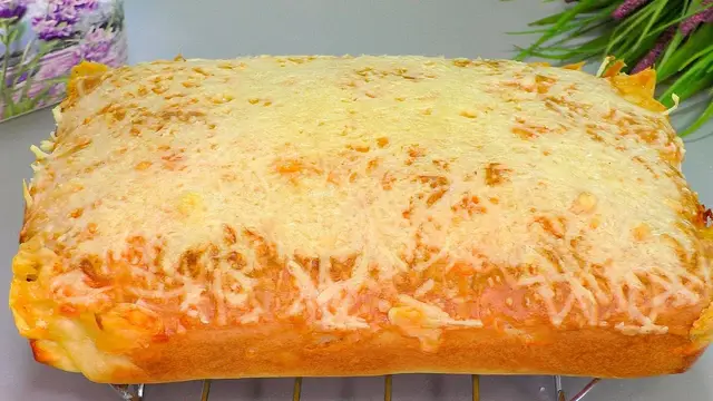 Домашний заливной пирог с курицей