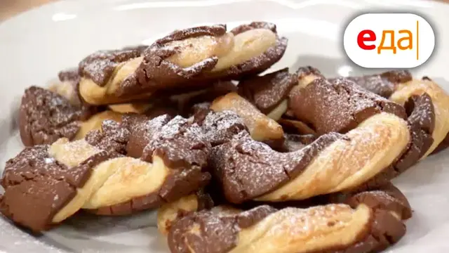 Необычный Наполеон и слоёные кольца с шоколадным песочным кремом
