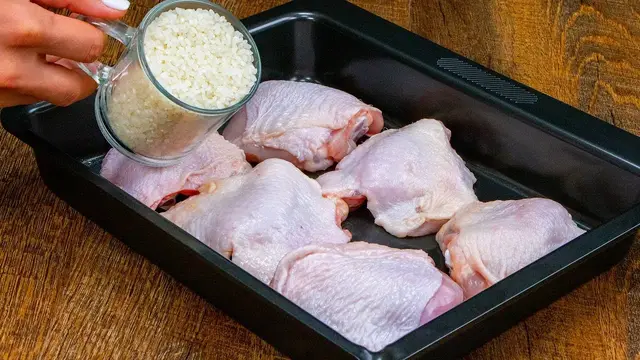 Вкусная курица с рисом в духовке