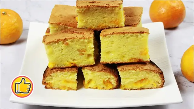 Пышный пирог с мандаринами