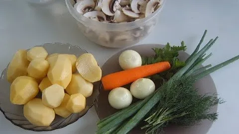 Картофельный суп-пюре с грибами