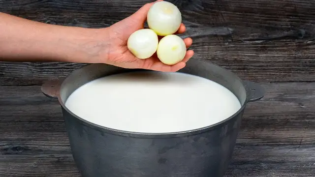 Домашний сыр из молока и лукового сока
