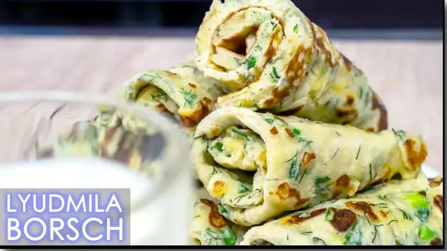 Вкусные блинчики с зеленью