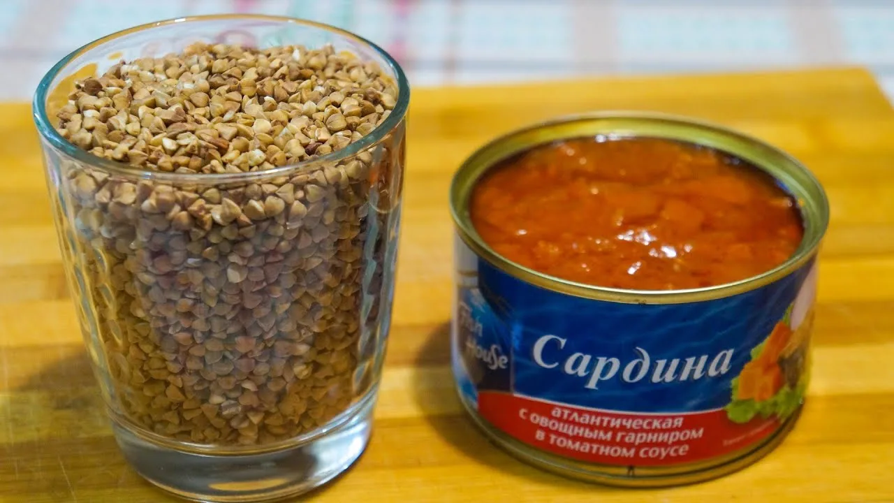 Гречка с рыбными консервами