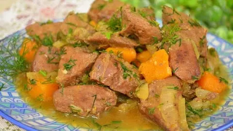 Жаркое из печенки с овощами