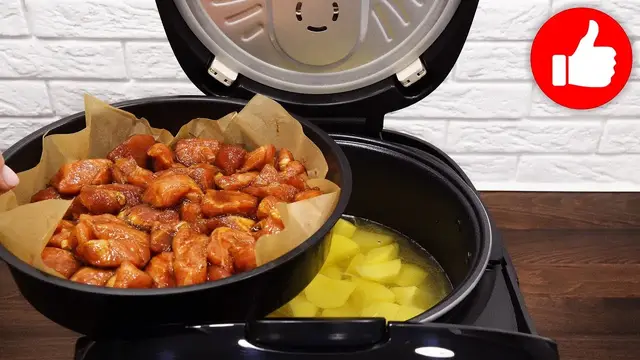Картошка и мясо на пару в мультиварке