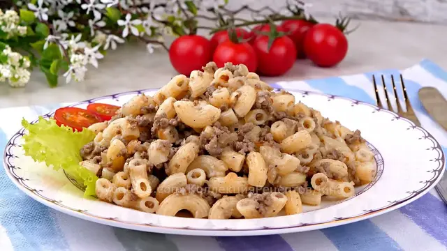 Макароны с мясом по-флотски