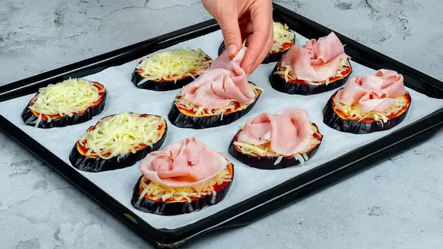 Закуска из баклажанов и ветчины на праздничный стол