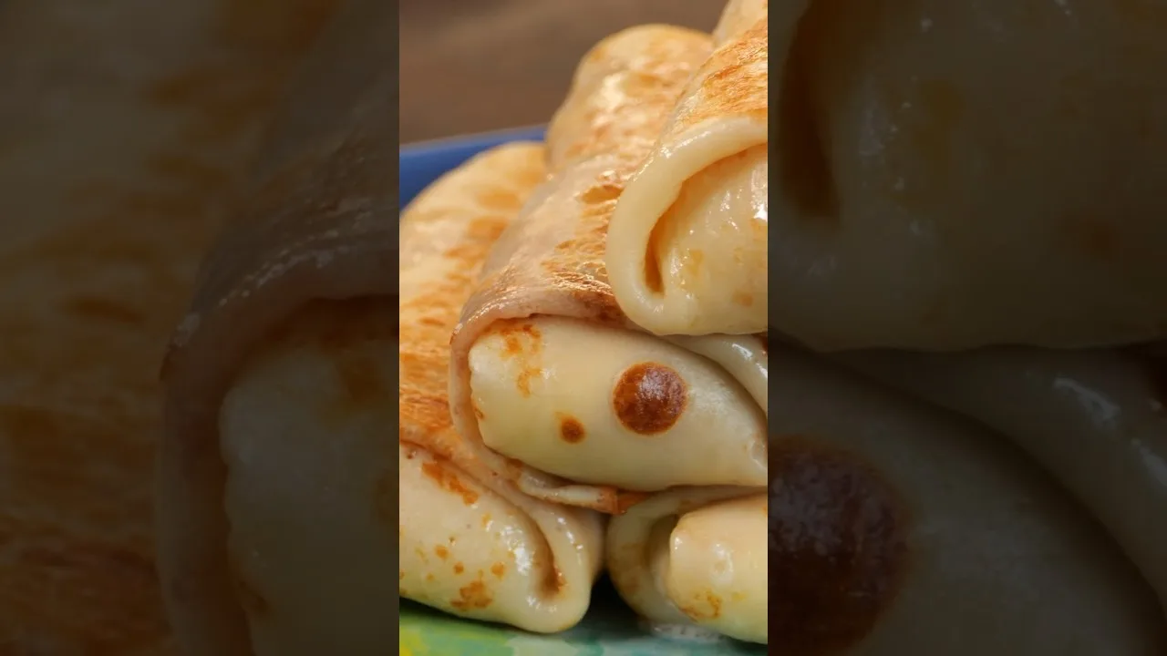 Блины на молоке с сырной начинкой