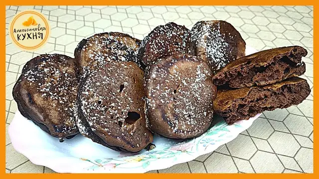 Пышные оладьи с какао