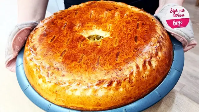 Пышный пирог с капустой в духовке