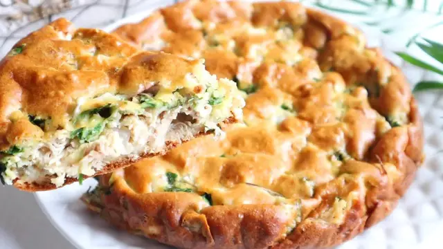 Заливной пирог с мясом и луком