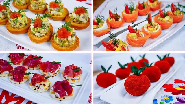 Сытные новогодние закуски на праздничный стол 