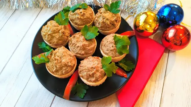 Праздничная закуска в тарталетках
