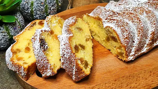Творожный кекс с изюмом