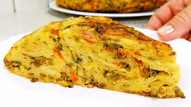 Вкусная запеканка на сковороде