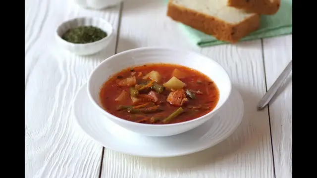 Суп с зеленой стручковой фасолью