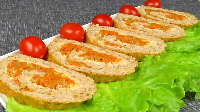 Сочный и вкусный рулет из фарша